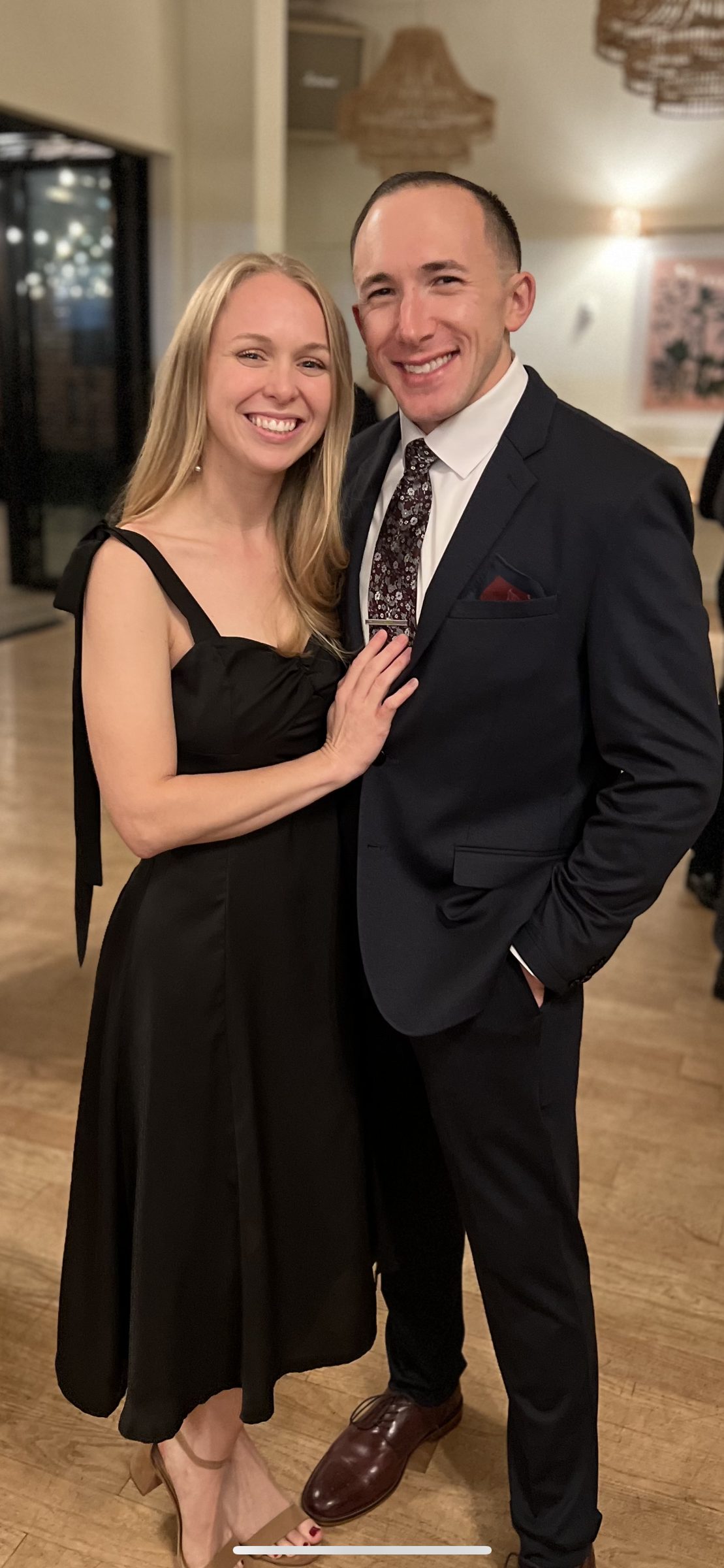 Adam and Erin dressed up for a night out